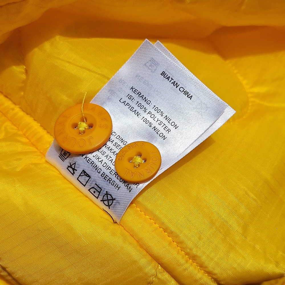 Banks Journal Georgia Lightweight Quilted Jacket Removable Collar Yellow Size M - Picture 9 of 13